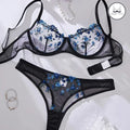 Net Floral mesh pushup Bra set.