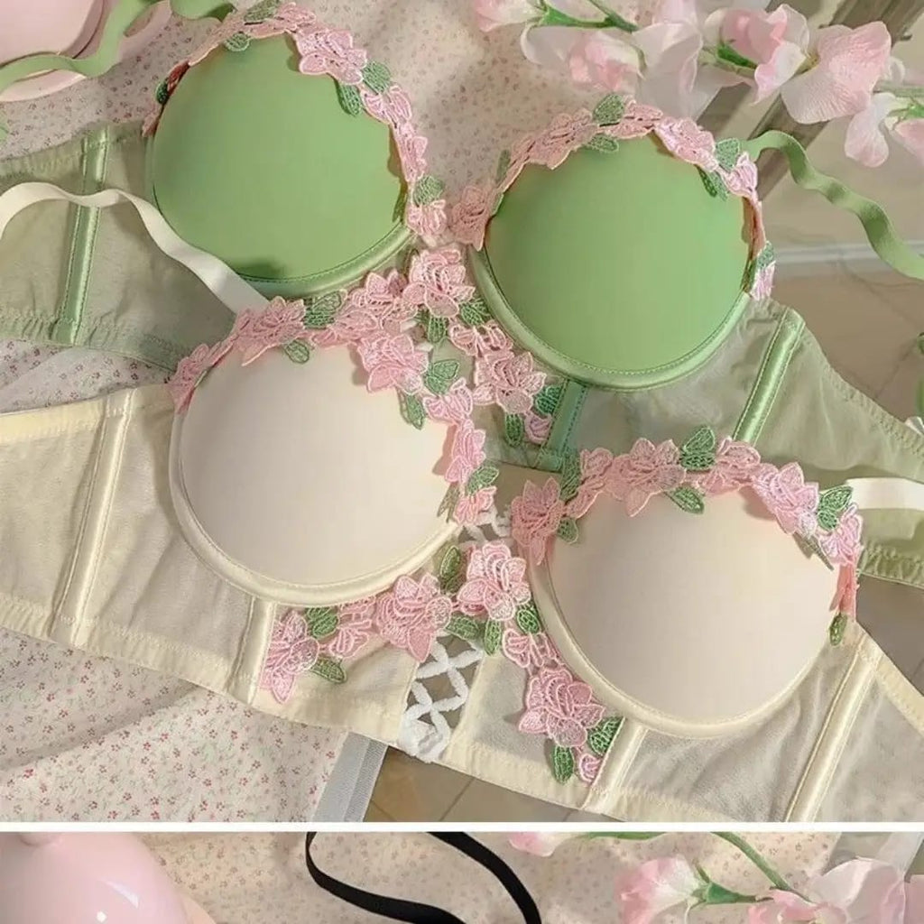 Floral Embroidered Lingerie Bra & Panty set.