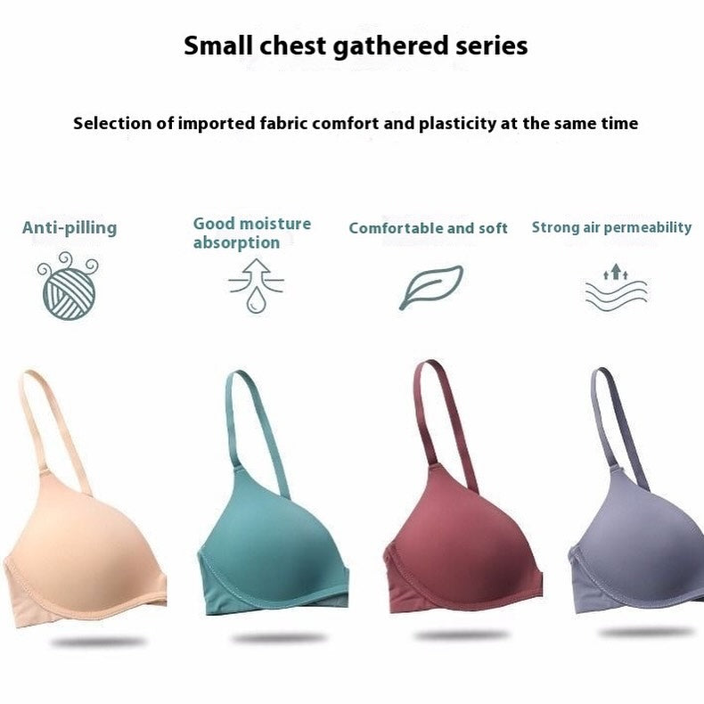 Seamless Wire-Free Molded Everyday Bra – Small Chest Gathered Comfort Series - Pack of 2