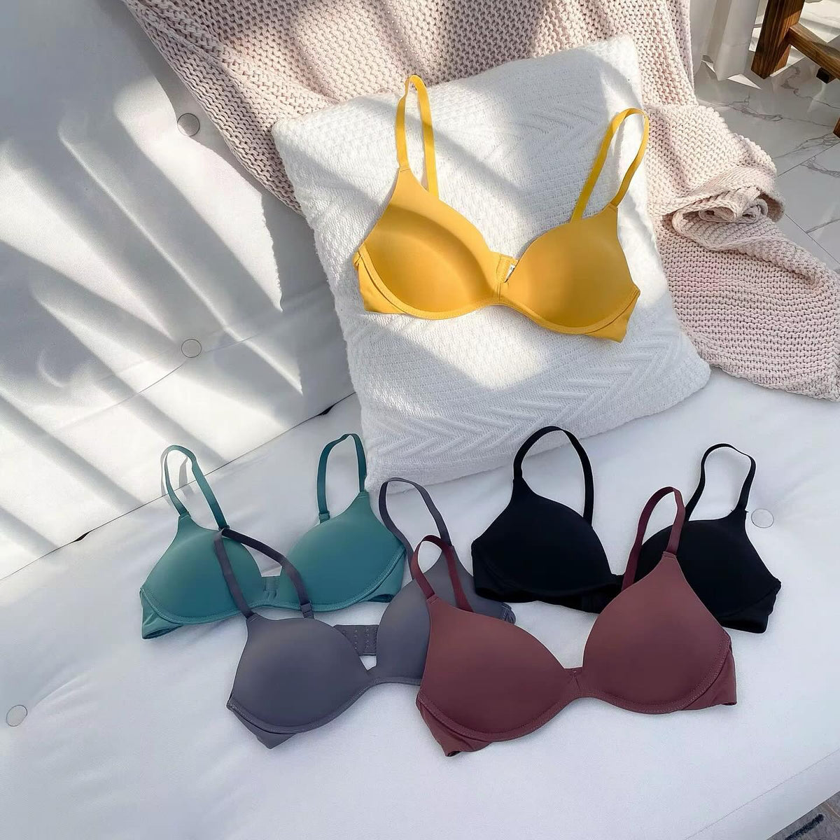 Seamless Wire-Free Molded Everyday Bra – Small Chest Gathered Comfort Series - Pack of 2