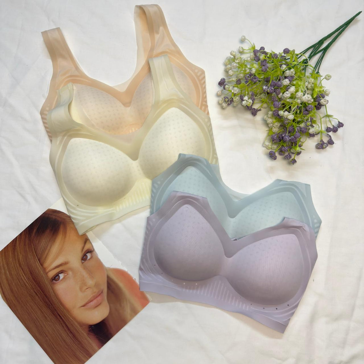 Seamless Ultra-Light Wireless Bra – Breathable Contour Everyday Bralette - Pack of 3