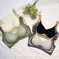 Seamless Feather Print Wireless Bra – Soft Contour Everyday Bralette - Pack of 3