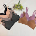 Seamless Ribbed Wireless Bra – Light Support Contour Bralette - Pack of 2